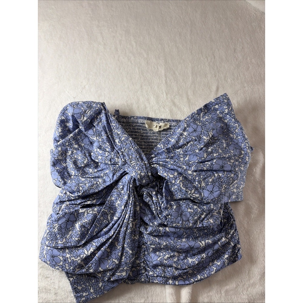 entro top medium Bandeau‎ Boho Bow Spaghetti Strap Crop Elastic Back Y2K Floral